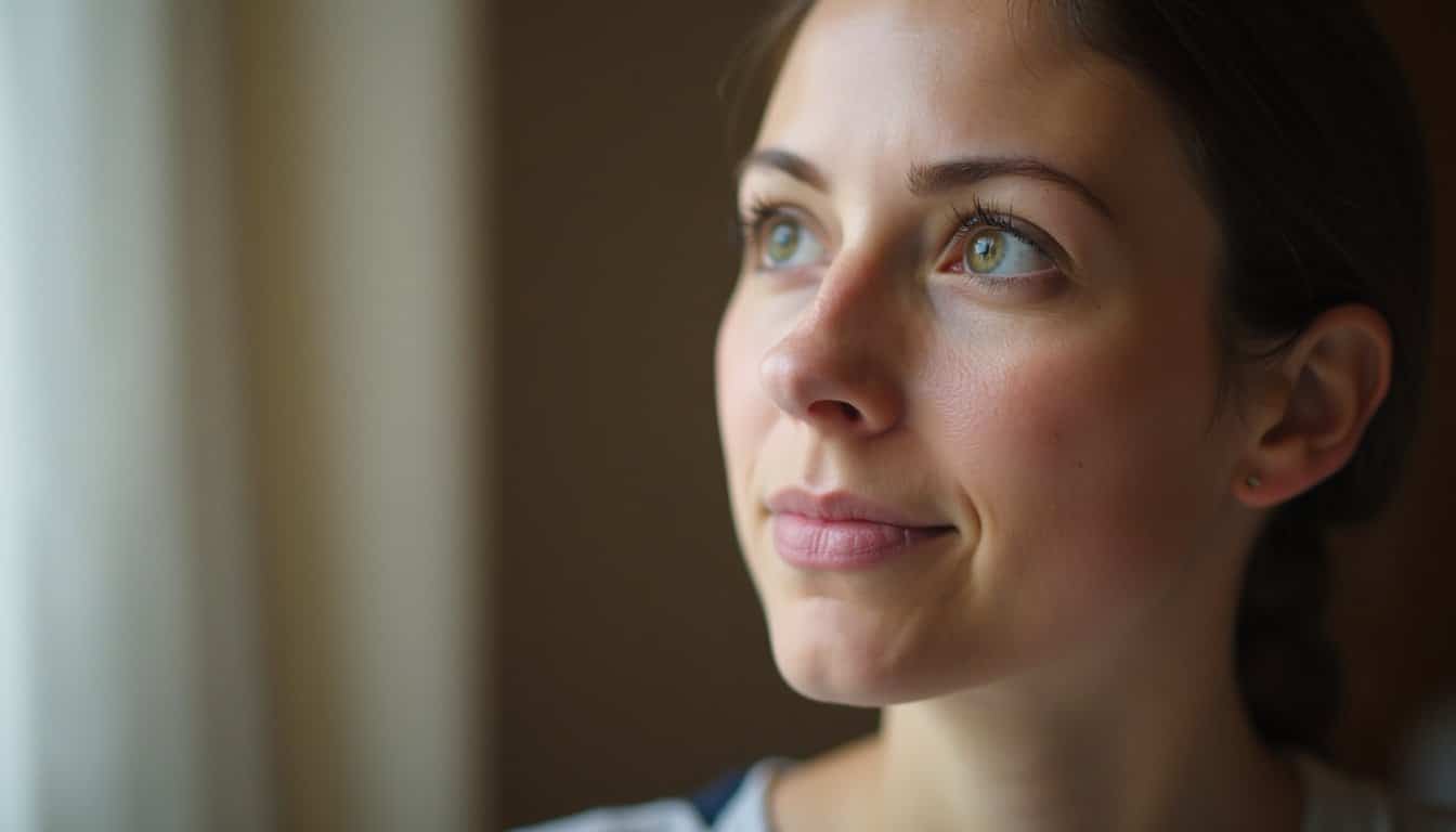 Close-up of an adult during a therapy session in a residential treatment center.