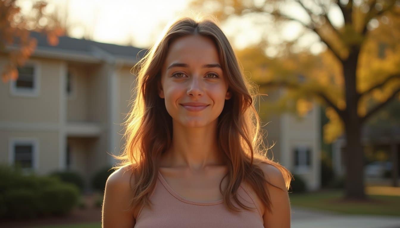 Natural portrait of a young person with soft lighting and a calm expression in a residential setting