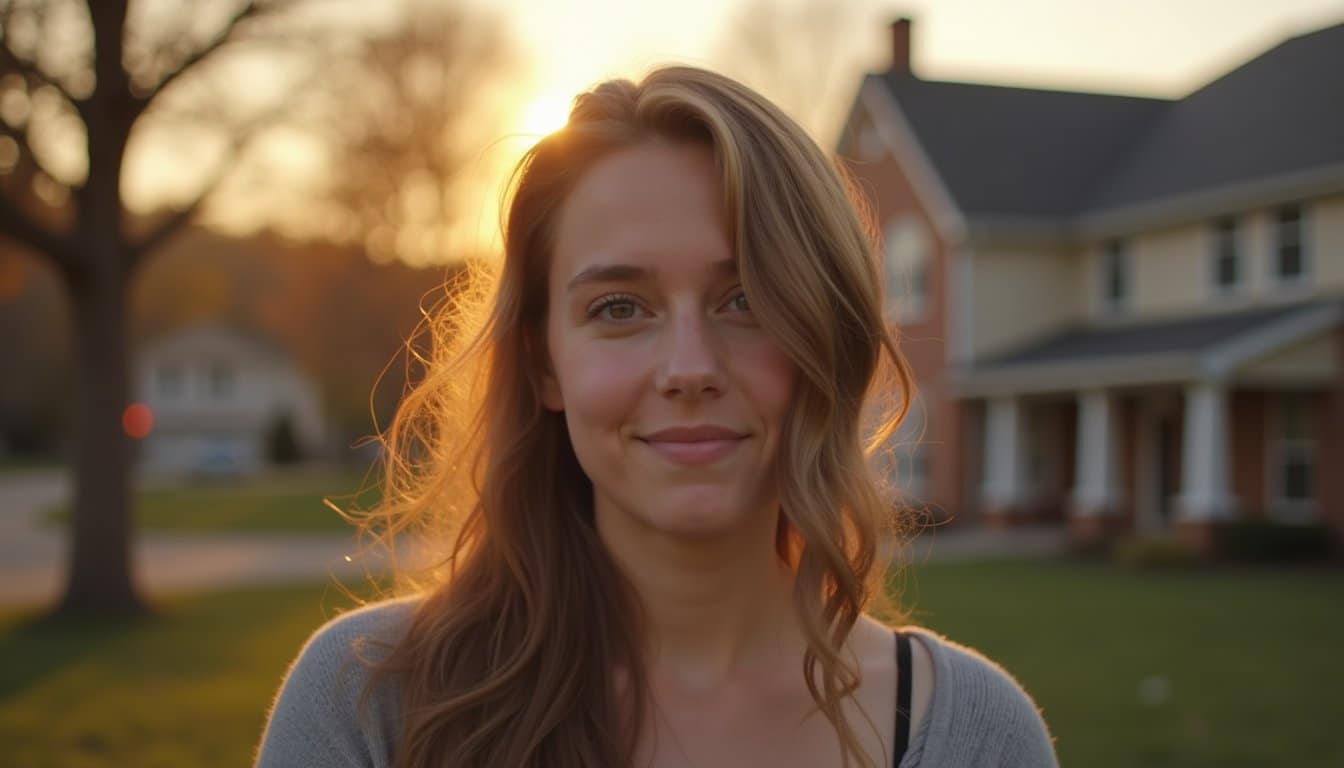 Young person outdoors with sunlight behind them and a gentle, reassuring expression
